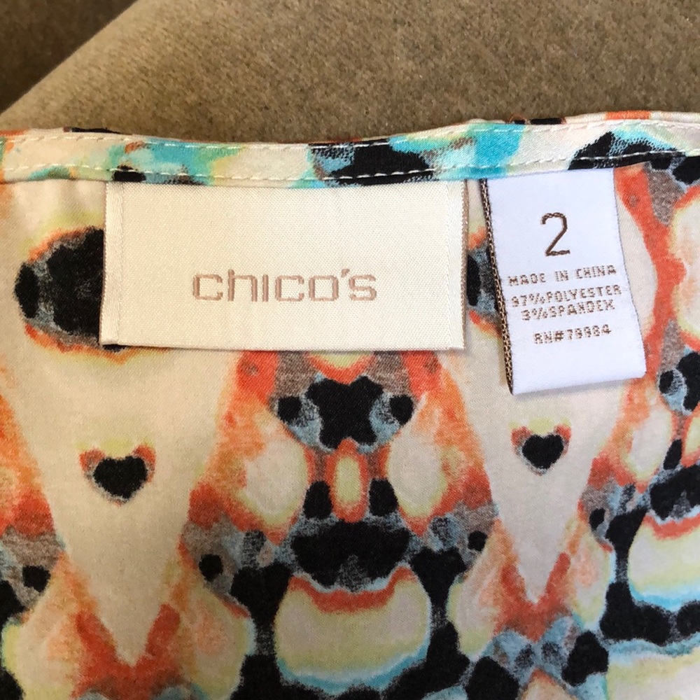 Chico’s Size2 Pleated Neckline Tank - Picture 4 of 7